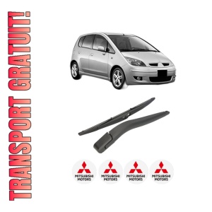 Set brat stergator spate cu lamela pentru MITSUBISHI COLT VI (Z3_A, Z2_A) din 2004-2012, pentru spate, din cauciuc siliconat rezistent, 4 stickere auto MITSUBISHI
