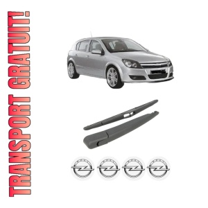 Set brat stergator spate cu lamela pentru OPEL ASTRA H (A04) din 2004-2014, pentru spate, din cauciuc siliconat rezistent, 4 stickere auto OPEL