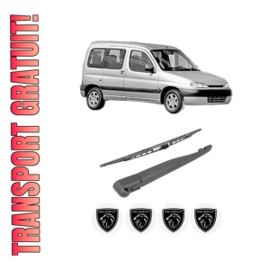 Set brat stergator spate cu lamela pentru PEUGEOT PARTNER MPV (5_, G_) din 1996-2015, pentru spate, din cauciuc siliconat rezistent, 4 stickere auto PEUGEOT