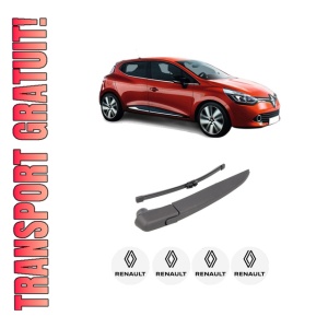 Set brat stergator spate cu lamela pentru RENAULT CLIO IV Grandtour (KH_) din 2012-2021, pentru spate, din cauciuc siliconat rezistent, 4 stickere auto RENAULT
