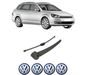 Set brat stergator spate cu lamela pentru Volkswagen GOLF VI Variant (AJ5) din 2009-2013, pentru spate, din cauciuc siliconat rezistent, 4 stickere auto Volkswagen v180