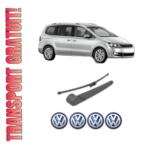 Set brat stergator spate cu lamela pentru Volkswagen SHARAN (7N1, 7N2) din 2010-2022, pentru spate, din cauciuc siliconat rezistent, 4 stickere auto Volkswagen