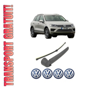 Set brat stergator spate cu lamela pentru Volkswagen TOUAREG (7P5, 7P6) din 2010-2018, pentru spate, din cauciuc siliconat rezistent, 4 stickere auto Volkswagen