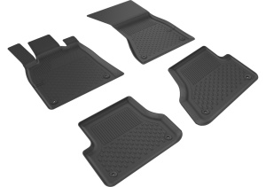 Set covorase Audi A5 Sportback din 2009 - 2016, covorase presuri tavita auto, cu tunel median intermediar din cauciuc thermoplastic, 4 Stickere auto cu Audi - Img 3