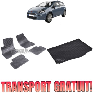 Set Covorase Auto Si Tavita Portbagaj FIAT GRANDE PUNTO din 10.2005 - 08.2018, caroserie hatchback,