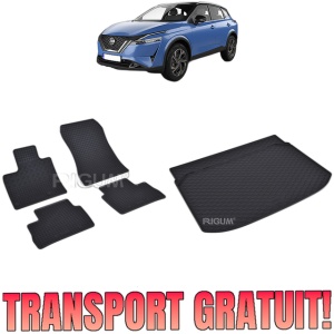 Set Covorase Auto Si Tavita Portbagaj NISSAN QASHQAI III din 06.2021 - 2026, caroserie suv, PORTBAGAJ INFERIOR SI SUPERIOR, FARA PORTBAGAJ INTERMEDIAR