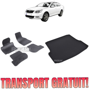 Set Covorase Auto Si Tavita Portbagaj SKODA OCTAVIA II din 03.2004 - 01.2013, caroserie sedan,