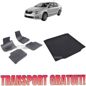 Set Covorase Auto Si Tavita Portbagaj SKODA SUPERB II din 06.2008 - 04.2015, caroserie sedan,
