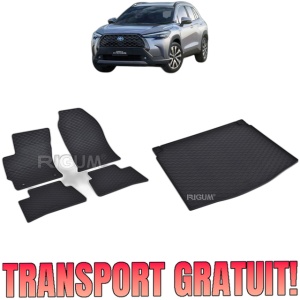 Set Covorase Auto Si Tavita Portbagaj TOYOTA COROLLA CROSS HYBRID din 11.2022 - 2026, caroserie suv, CU / FARA ROATA DE REZERVA