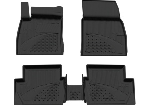 Set covorase Ford Fiesta din 2017, covorase presuri tavita auto, cu tunel median intermediar din cauciuc thermoplastic, 4 Stickere auto cu Ford - Img 3