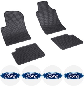 Set covorase Ford Ka II Hatchback 2009 - 08.2017 si 4 stickere rotunde Ford accesorii pentru autoturismul tau - masina v4779