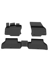 Set covorase Ford Tourneo Connect III din 2022, covorase presuri tavita auto, cu tunel median intermediar din cauciuc thermoplastic, 4 Stickere auto cu Ford - Img 3