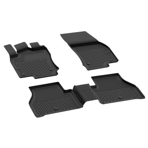 Set covorase Ford Tourneo Courier din 2014-2023, covorase presuri tavita auto, cu tunel median intermediar din cauciuc thermoplastic, 4 Stickere auto cu Ford - Img 3