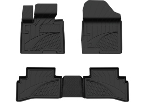 Set covorase Hyundai Tucson IV din 2021 fara Hybrid, covorase presuri tavita auto, cu tunel median intermediar din cauciuc thermoplastic, 4 Stickere auto cu Hyundai - Img 3