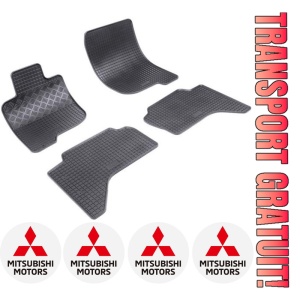Set covorase Mitsubishi L200 Pick-Up 2007 - 2015 si 4 stickere rotunde Mitsubishi