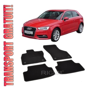 Set covorase mocheta Audi A3 8V Sportback, 2013-2020, din mocheta, compatibile cu autoturismul Audi A3 8V Sportback