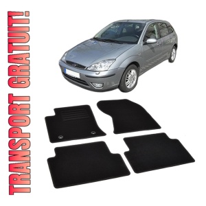 Set covorase mocheta Ford Focus Mk.1, 1998-2004, din mocheta, compatibile cu autoturismul Ford Focus Mk.1