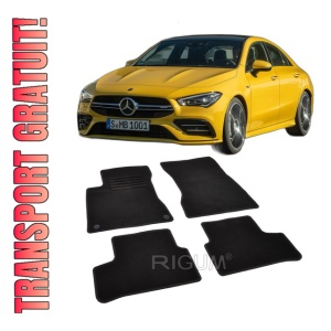 Set covorase mocheta Mercedes CLA (C118/x118) 2019-prezent, din mocheta, compatibile cu autoturismul Mercedes CLA (C118/x118)