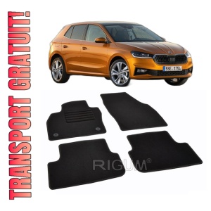 Set covorase mocheta Skoda Fabia 4, 2021-prezent, din mocheta, compatibile cu autoturismul Skoda Fabia 4