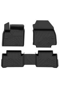 Set covorase Nissan Qashqai III din 2021, covorase presuri tavita auto, cu tunel median intermediar din cauciuc thermoplastic, 4 Stickere auto cu Nissan - Img 3