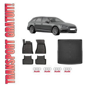 Set Covorase Presuri Auto Si Tavita Portbagaj AUDI A4 B9 Avant (8W5, 8WD) din 2015-2024 AUDI