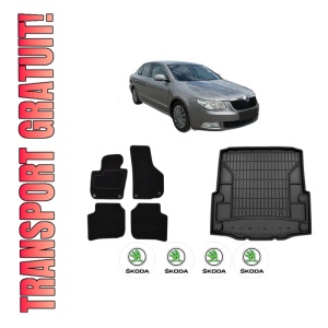 Set Covorase Presuri Auto Si Tavita Portbagaj SKODA SUPERB II (3T4) din 2008-2015 SKODA