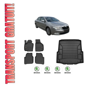 Set Covorase Presuri Auto Si Tavita Portbagaj SKODA SUPERB II (3T4) din 2008-2015 SKODA