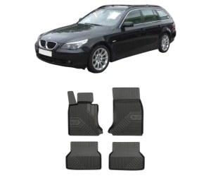 Set covorase presuri BMW Seria 5 Touring (E61) din 2004-2010, auto, din cauciuc thermoplastic, BMW Seria - Img 2