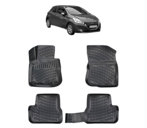 Set covorase presuri PEUGEOT 208 I din 2012-2019, auto, din cauciuc thermoplastic - Img 2
