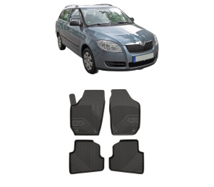 Set covorase presuri SKODA FABIA II Combi (545) din 2007-2014, auto, din cauciuc thermoplastic, SKODA - Img 2