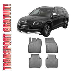 Set covorase SKODA KODIAQ, din 03.2017 - Prezent, covorase tavita, caroserie SUV 5-7 LOCURI, fara rand 3, compatibile cu autoturismul SKODA KODIAQ, ARISTAR