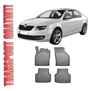 Set covorase SKODA Octavia III, din 02.2013 - 05.2020, covorase tavita, caroserie HATCHBACK NU CORESPUNDE MODELULUI E-TEC MILD HYBRID, compatibile cu autoturismul SKODA Octavia III, ARISTAR