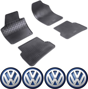 Set covorase Volkswagen Polo VI Hatchback 10.2017 - prezent si 4 stickere rotunde Volkswagen accesorii pentru autoturismul tau - masina v4261