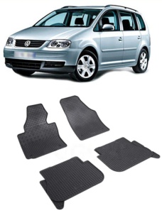 Set covorase Volkswagen Touran Van 03.2003 - 08.2015 si 4 stickere rotunde Volkswagen accesorii pentru autoturismul tau - masina v4218