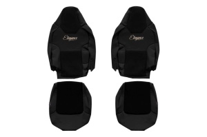 Set Huse Scaune Camion Tir MAN TGM II din 2020, Auto, Model ELEGANCE S, Culoare Negru, 4x Stickere auto cu MAN - Img 2