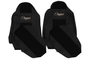 Set Huse Scaune Camion Tir MAN TGX I din 2006-2021, Auto, Model ELEGANCE S, Culoare Negru, 4x Stickere auto cu MAN - Img 2
