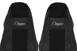 Set Huse Scaune Camion Tir SCANIA P I din 2003-2019, Auto, Model ELEGANCE Q, Culoare Negru, 4x Stickere auto cu SCANIA - Img 4