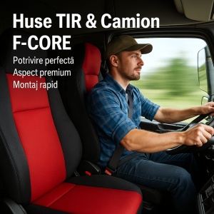 Set Huse Scaune Camion Tir VOLVO FH din 2005-2009, Auto, Model ELEGANCE Q, Culoare Bej, 4x Stickere auto cu VOLVO - Img 4