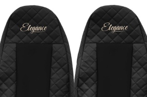 Set Huse Scaune Camion Tir VOLVO FH II din 2012-2017, Auto, Model ELEGANCE Q, Culoare Negru, 4x Stickere auto cu VOLVO - Img 4