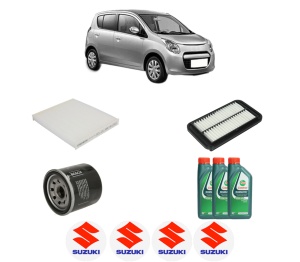 Set Pachet filtre revizie Bosch, 3 litrii ulei Castrol 10W40 SUZUKI ALTO VII (GF, HA25_, HA35_) 1.0 (AMF310, GFC31S) din 2009, 4x Stickere auto cu SUZUKI - Img 2