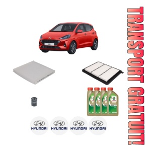 Set Pachet filtre revizie Bosch, 4 litrii ulei Castrol 0W20 HYUNDAI i10 III (AC3, AI3) 1.2 MPi din 2019, 4x Stickere auto cu HYUNDAI