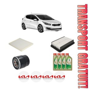 Set Pachet filtre revizie Bosch, 4 litrii ulei Castrol 0W20 KIA CEED (CD) 1.0 T-GDI din 2018, 4x Stickere auto cu KIA