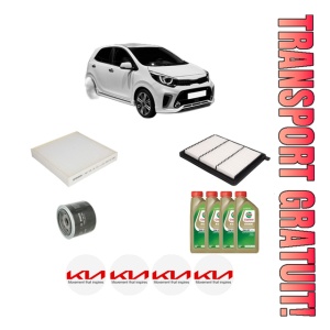 Set Pachet filtre revizie Bosch, 4 litrii ulei Castrol 0W20 KIA PICANTO III (JA) 1.2 MPI din 2020, 4x Stickere auto cu KIA