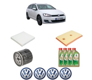 Set Pachet filtre revizie Bosch, 4 litrii ulei Castrol 0W20 Volkswagen GOLF VII Variant (BA5, BV5) 1.4 TSI din 2013-2020, 4x Stickere auto cu Volkswagen - Img 2