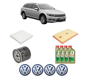 Set Pachet filtre revizie Bosch, 4 litrii ulei Castrol 0W20 Volkswagen PASSAT ALLTRACK B8 Variant (3G5, CB5) 1.4 TSI 4motion din 2015-2018, 4x Stickere auto cu Volkswagen - Img 2