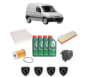 Set Pachet filtre revizie Bosch, 4 litrii ulei Castrol 10W40 PEUGEOT PARTNER Box Body/MPV (5_, G_) 1.6 HDi 90 din 2005-2015, 4x Stickere auto cu PEUGEOT - Img 2
