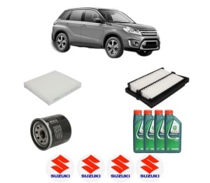 Set Pachet filtre revizie Bosch, 4 litrii ulei Castrol 10W40 SUZUKI VITARA (LY) 1.0 AllGrip (APK 310) din 2018, 4x Stickere auto cu SUZUKI - Img 2
