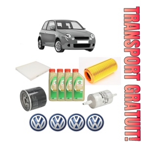Set Pachet filtre revizie Bosch, 4 litrii ulei Castrol 5W30 Volkswagen LUPO I (6X1, 6E1) 1.4 FSI din 2001-2005, 4x Stickere auto cu Volkswagen