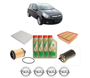 Set Pachet filtre revizie Bosch, 4 litrii ulei Castrol 5W40 OPEL CORSA D (S07) 1.3 CDTI (L08, L68) din 2006-2014, 4x Stickere auto cu OPEL - Img 2