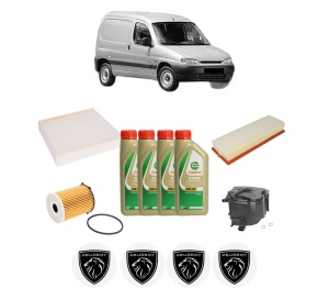 Set Pachet filtre revizie Bosch, 4 litrii ulei Castrol 5W40 PEUGEOT PARTNER Box Body/MPV (5_, G_) 1.6 HDi 90 din 2005-2015, 4x Stickere auto cu PEUGEOT - Img 2